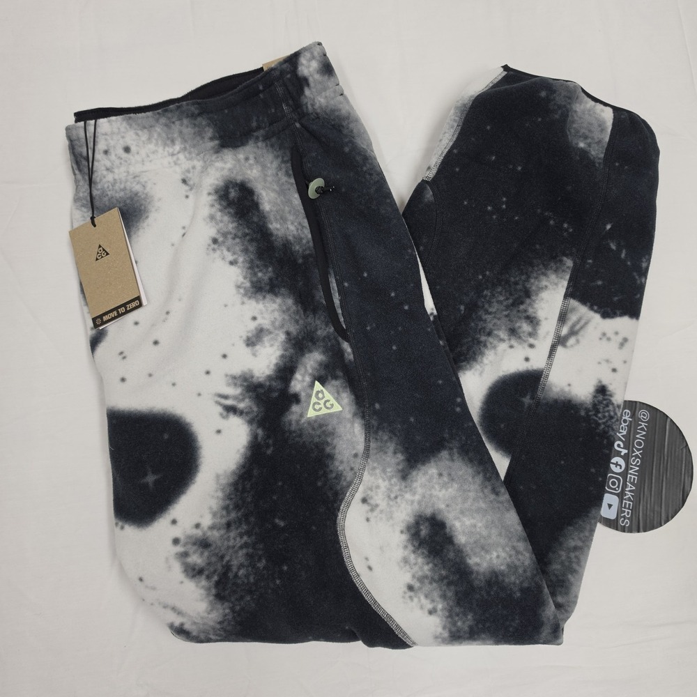 Nike ACG Wolf Tree Fleece Polartec Pants Black White IB3699-060 Men's Size XXL